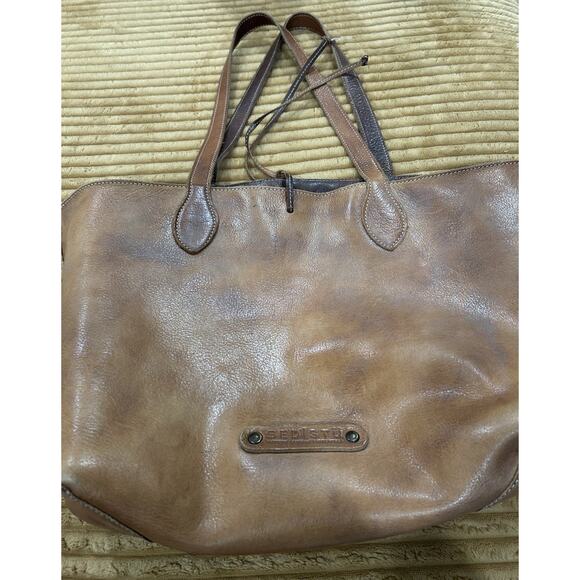Bed Stu Charlotte Reversible Distressed leather Tote Bag Purse Tan And Brown - Picture 3 of 10
